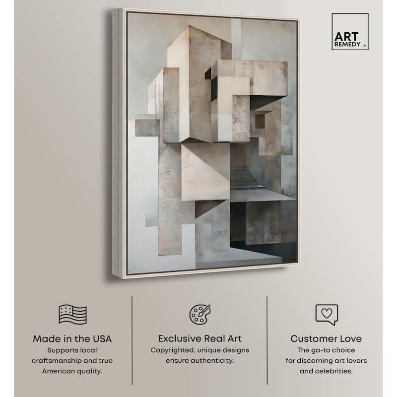 Grey Matrixy Canvas by Art Remedy