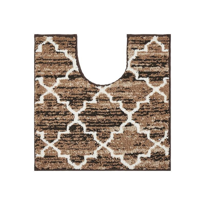 Better Trends Savio Collection Marrakesh Bathroom Rug - 100% Micro Polyester with Gel Foam Backing, Machine Washable Bath Mat