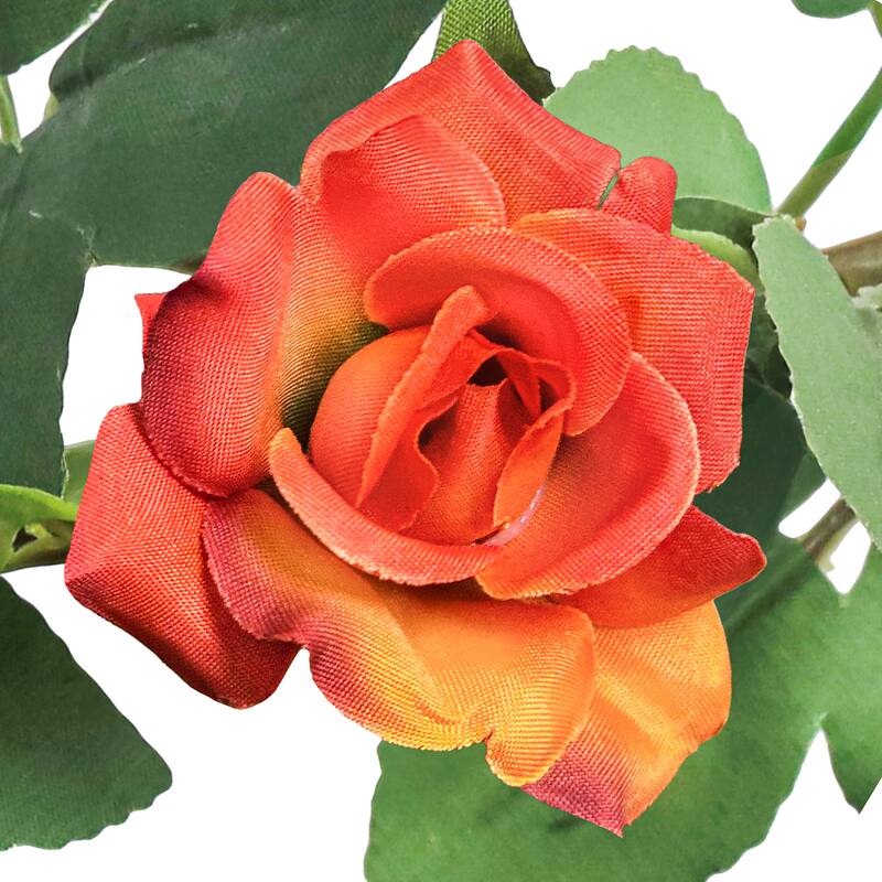 Orange Artificial Tea Rose Flower Stem Hanging Spray 48in - 48" L x 7" W x 5" DP