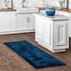 Nuloom Loni SuperiorWash Solid Machine Washable Shag Area Rug - 2' 6" x 8' - Navy - Runner