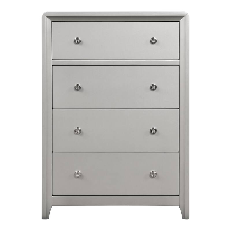 Furniture of America Milandra Modern 6-Piece Champagne Solid Wood Panel Bedroom Set with LED Light