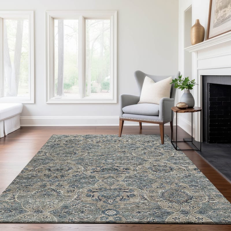 Premium Washable Super Soft Traditional Damask Mayfield Rug
