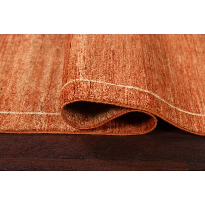Orange Gabbeh Kashkoli Oriental Wool Runner Rug Hand-knotted Carpet - 2'7" x 9'10"