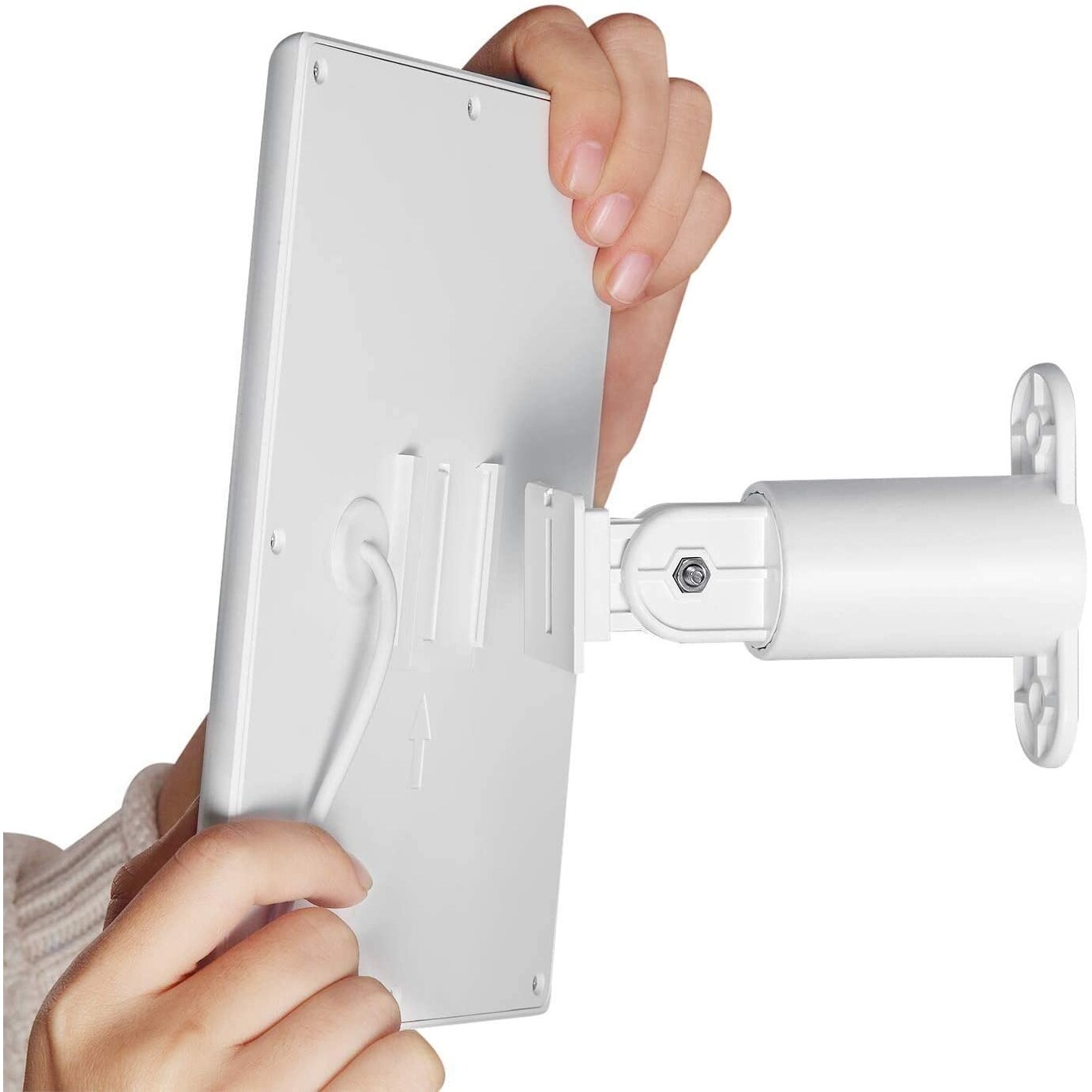 Wasserstein Weatherproof Solar Panel For Video Doorbell 2K – Continuous Charging, 360° Adjustable Mount, White