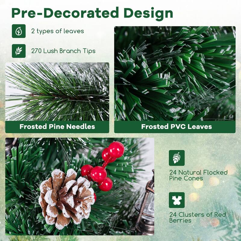 Gymax 5/6/7 FT Christmas Tree Artificial Xmas Tree w/ 8 Lighting Modes - See Details