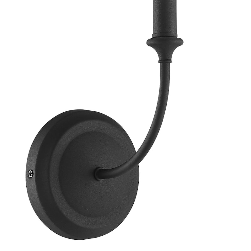 Libby Langdon For Crystorama Sylvan 1 Light Black Forged Sconce - 4.87'' W x 15.75'' H x 7.75'' D