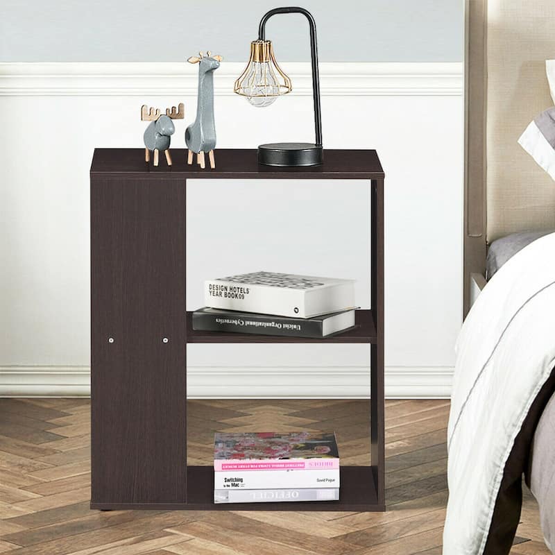 2-Tier Side End Table with Storage Shelves - 20.5" x 11.5" x 23.5" (L x W x H)