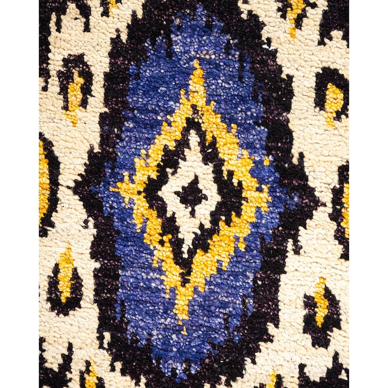 Overton Hand Knotted Wool Vintage Inspired Modern Contemporary Modern Black Area Rug - 6' 1" x 9' 2"