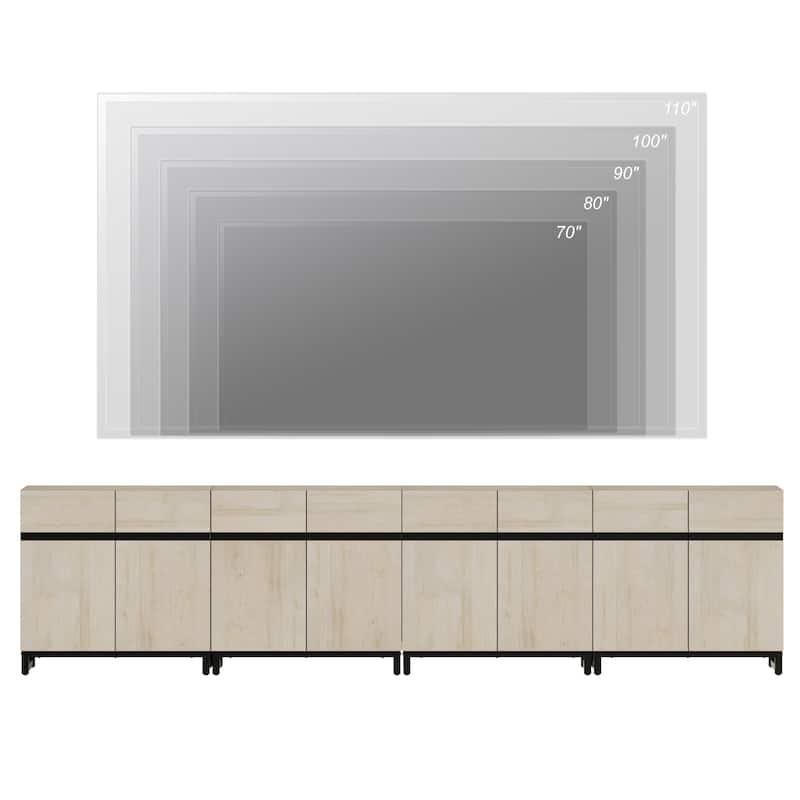 Modern TV Stand for TVs up to 120 inch, 4 in 1 TV Console with Adjustable Shelves, Media Console Table