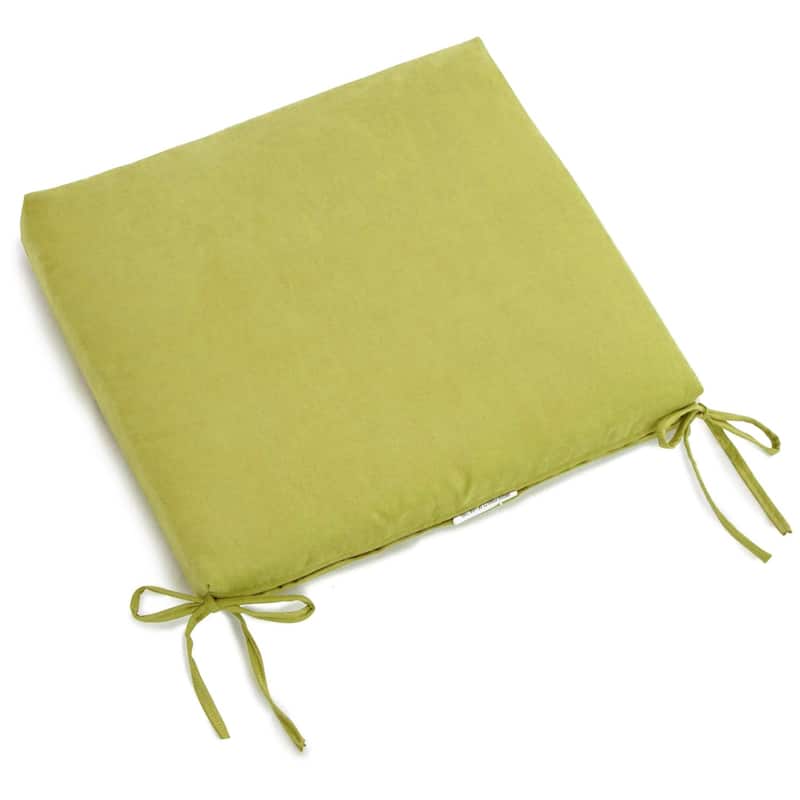 20-inch by 19-inch Microsuede Chair Cushion with Ties (Set of 1, 2, or 4) - Single - Mojito Lime