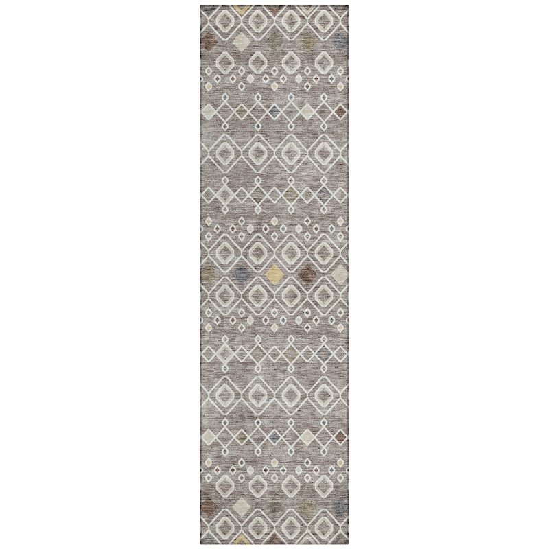 Machine Washable Indoor/ Outdoor Global Contempory Chantille Rug