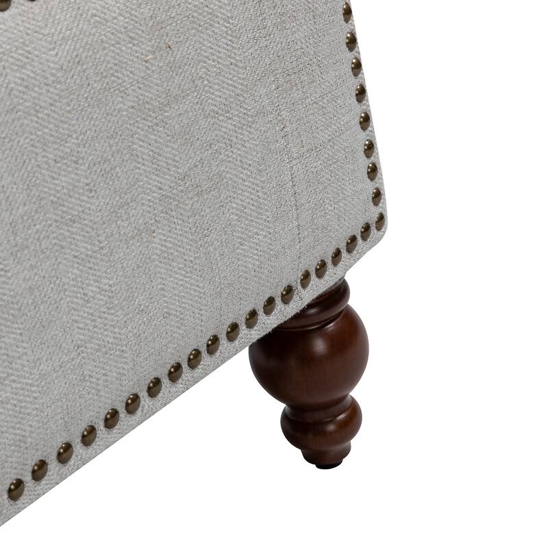 Felix Classic Button-Tufted Storage Bench With Nailhead Trims By HULALA HOME