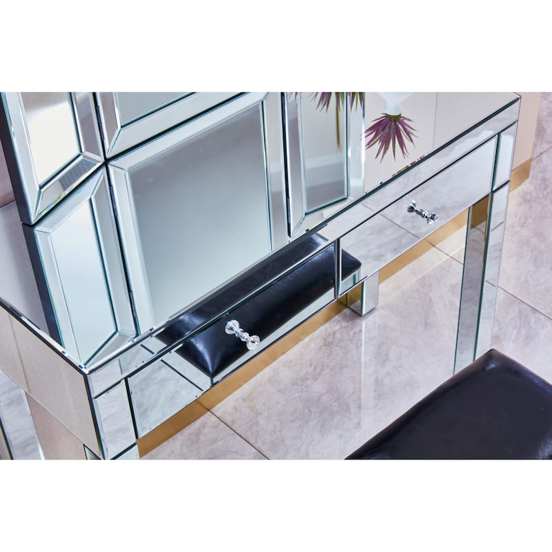 W 39.4 Inch X D 15.7 Inch X H 31.5 Inch Mirror Desktop Dressing Table