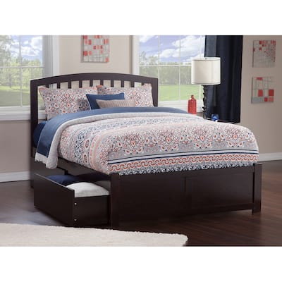 Richmond Full Platform Bed with Footboard and 2 Drawers in Espresso