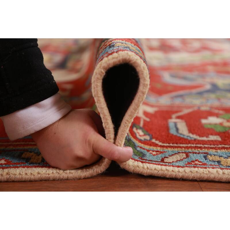 Medallion Heriz Serapi Indian Large Rug Handmade Wool Carpet - 9'11" x 13'10"