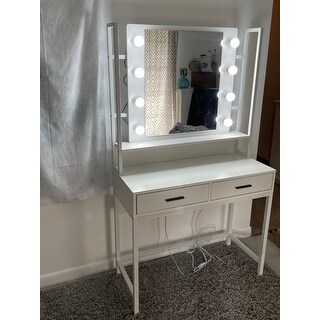 Makeup Vanity Dressing Table with 8 LED lights and 2 Drawers ...