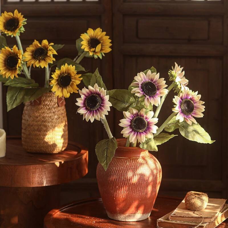 RusticReach One-Head Artificial Sunflower Stem 19.7" Tall