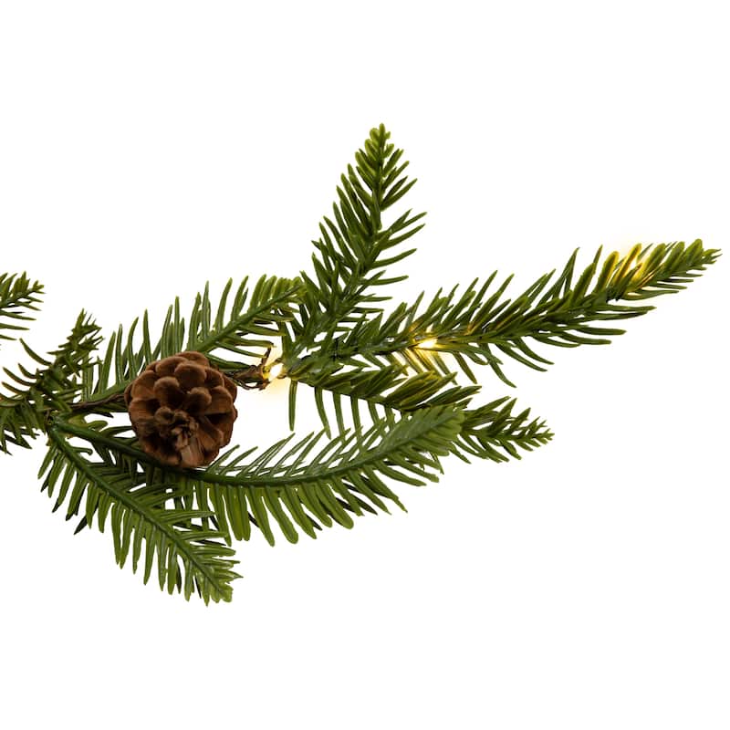 Pre-Lit B/O Pinecone and Pine Christmas Garland - 4.75' - Warm White Lights