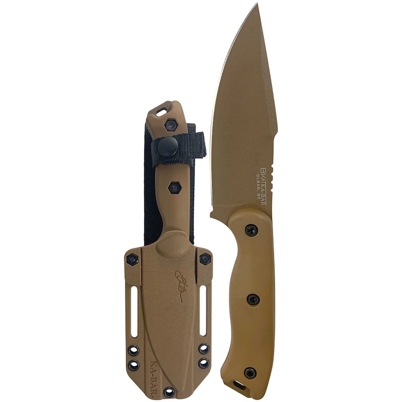 KA-BAR 4.625" Fixed Blade BK18 Becker Harpoon w/ Sheath - Brown