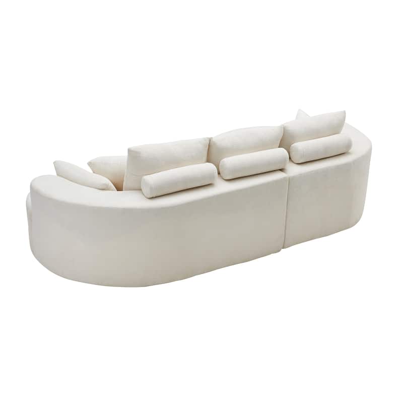 Christopher Knight Home - 106'' Cloud Curved Sectional Sofa with Right Chaise Lounge and Ultra-Soft Foam Comfort
