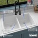 preview thumbnail 51 of 60, Karran Drop-In Quartz 34 in. 1-Hole 50/50 Double Bowl Kitchen Sink Kit