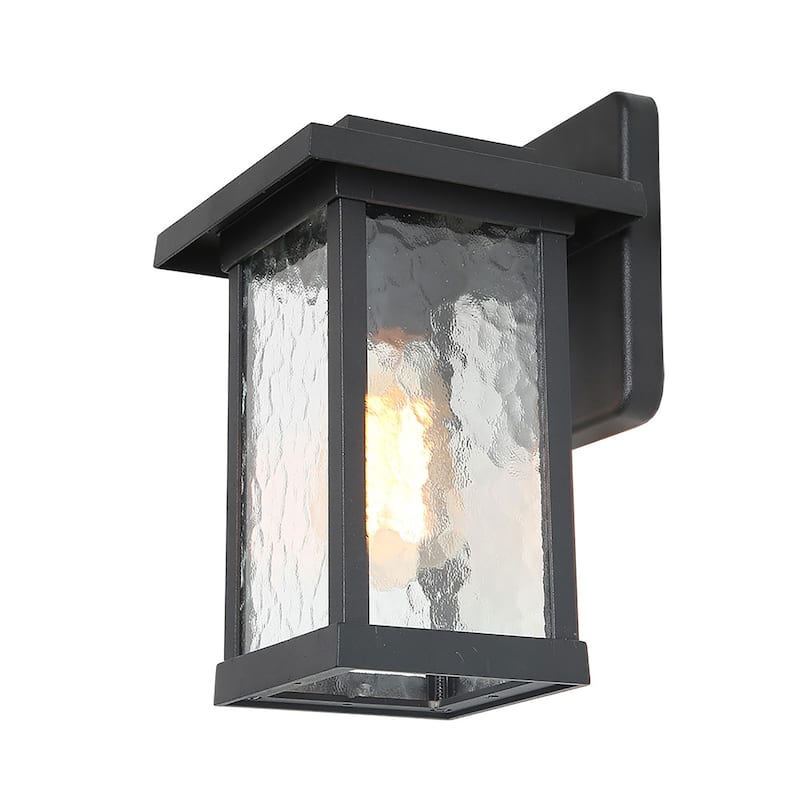 Havenside Home Modern Farmhouse 1-Light Outdoor Lantern Light with Textured Glass - W6.5"x H11"x E7.5"