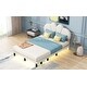 preview thumbnail 28 of 44, LED Low Profile Bed Platform Bed Frame with Cloud-Shaped Headboard