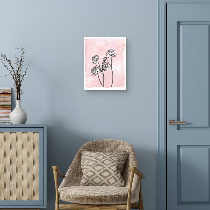 Simple Flowers in Blush Canvas Art Print