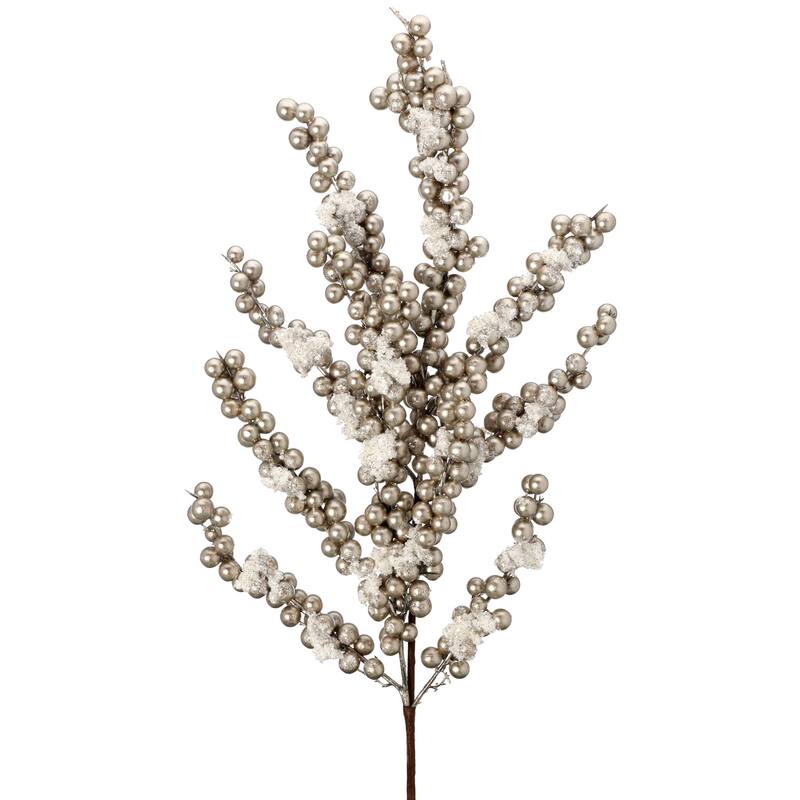 29" Snow Crusted Metallic Berry Cluster Spray Set of 4