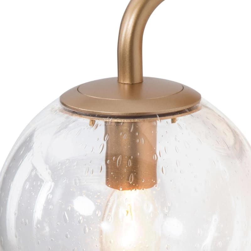 Modern Glam Gold Single Wall Sconce Globe Glass Shade Bathroom vanity light