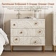 preview thumbnail 11 of 13, COZAYH Farmhouse Embossed 3 Drawer Dresser with Ring Motif, Distressed Boho Nightstand for Bedroom, Living Room, French Country