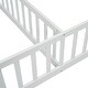 preview thumbnail 23 of 33, Double Twin House-Style Floor Bed with Fence,Guardrails,Without Door