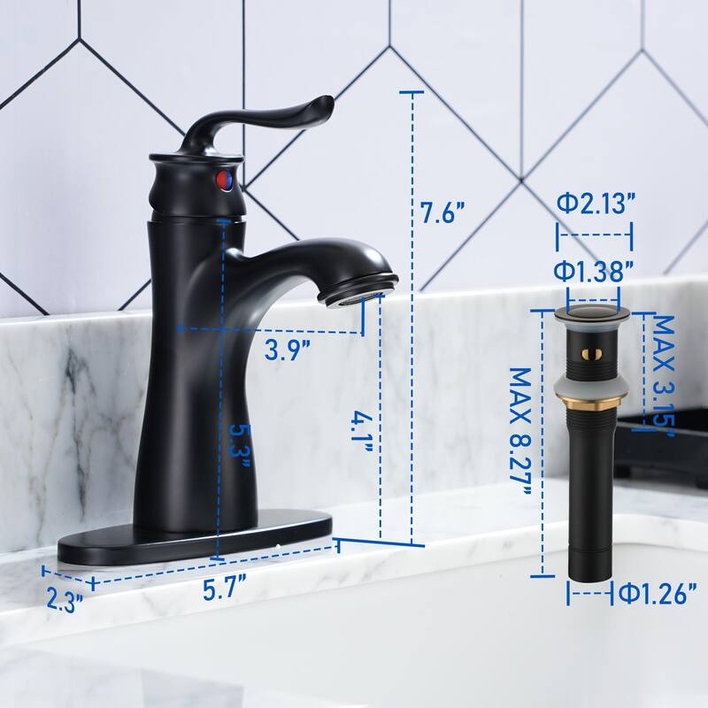 Single Handle Bathroom Faucet with Pop Up Drain