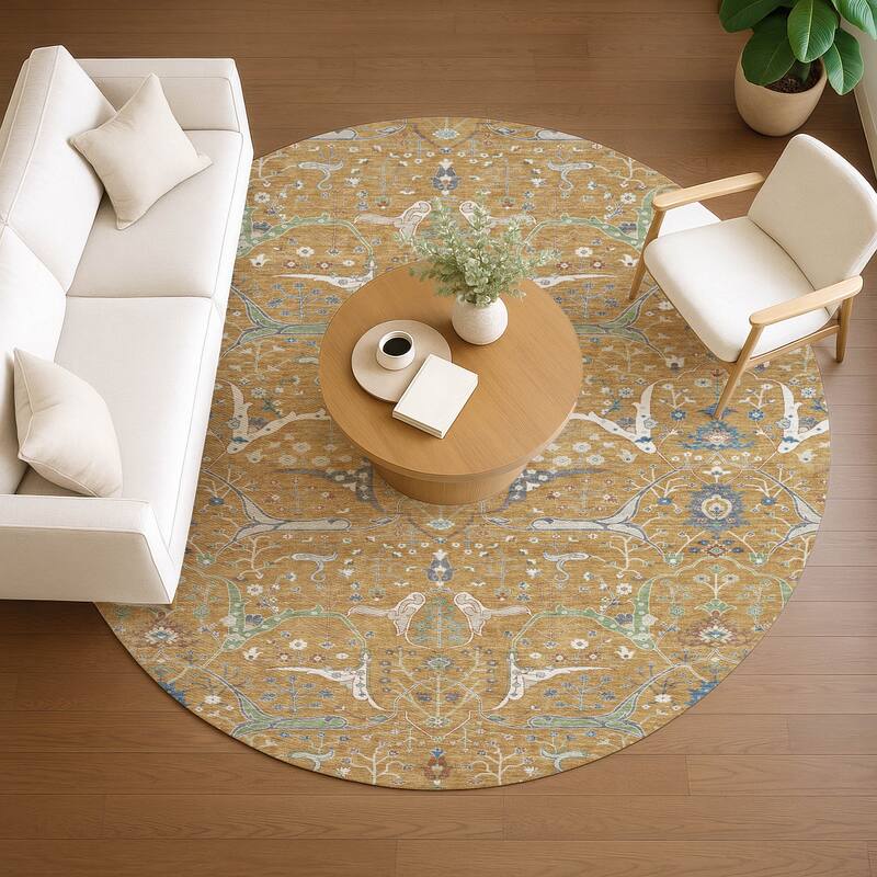 Machine Washable Indoor/ Outdoor Traditional Persian Chantille Rug
