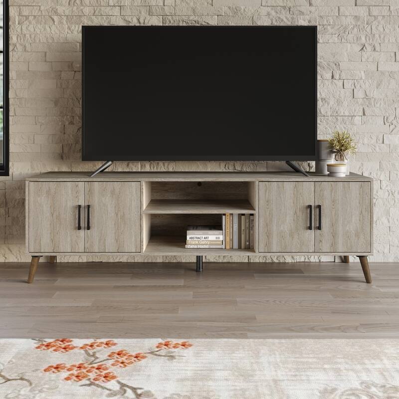Clayfell Juneau 71" TV Stand - Antique Grey