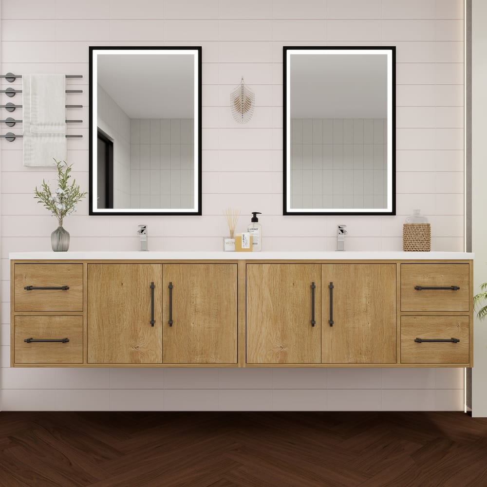 Victoria 84'' Wall-mounted Vanity with Double Reinforced Acrylic Sink - 83.5