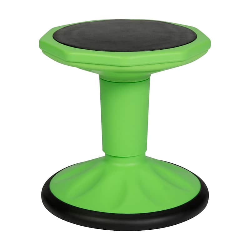 Commercial Fixed Height Collaborative Wobble Stool - 12.75"W x 12.75"D x 14"H - Green