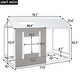 preview thumbnail 3 of 15, Modern Twin Size House Platform Kids Bed with Roof and Window, Solid Pine Wood Frame, Easy Assembly, White+Antique Grey