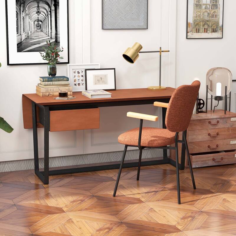 Costway Set of 2 Modern Linen Fabric Dining Chairs Padded Kitchen - See Details
