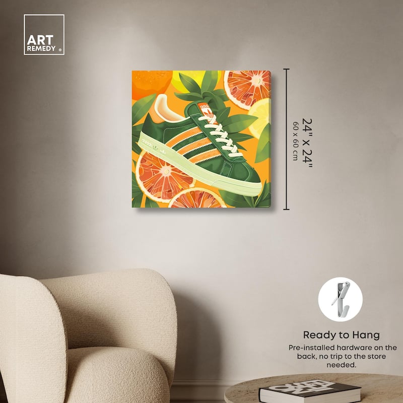 Citrus Sneaker Canvas by Art Remedy, Gallery Wrapped