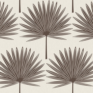 Temapper Stamped Palm Peel and Stick Wallpaper Powder Blue/Off-White
