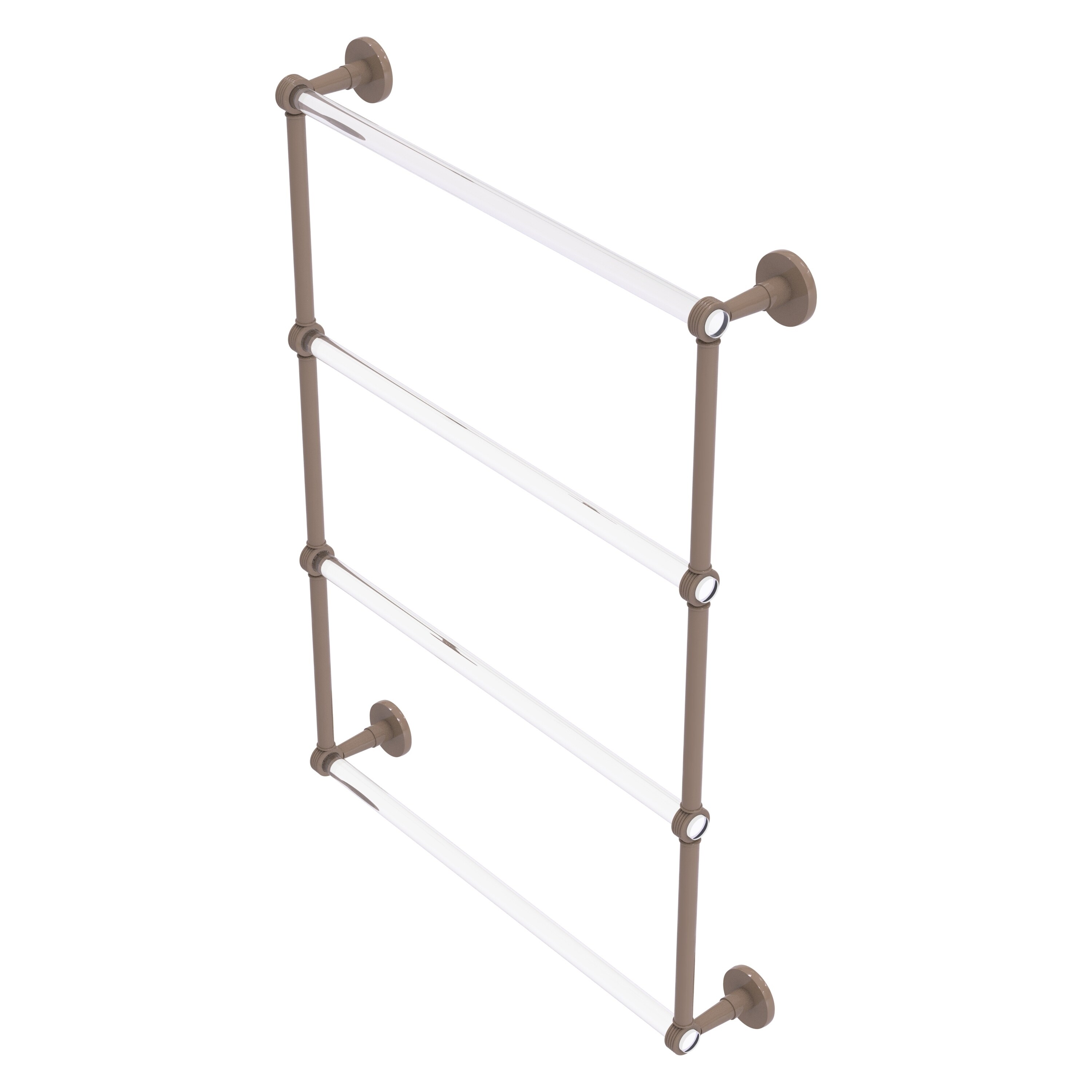 Allied Brass Clearview Collection 4 Tier 24 Inch Ladder Towel Bar with Grooved Accents