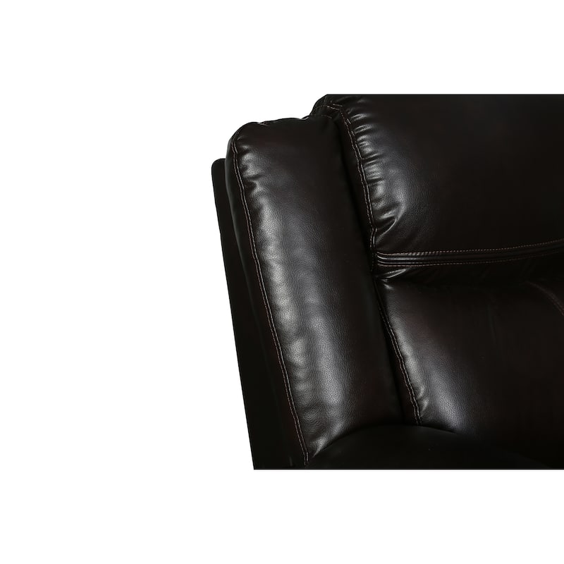 Transitional Leather-Air Reclining Loveseat