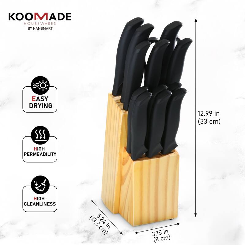 23-Piece Kitchen Knife Set With Wooden Block Set Stainless Steel