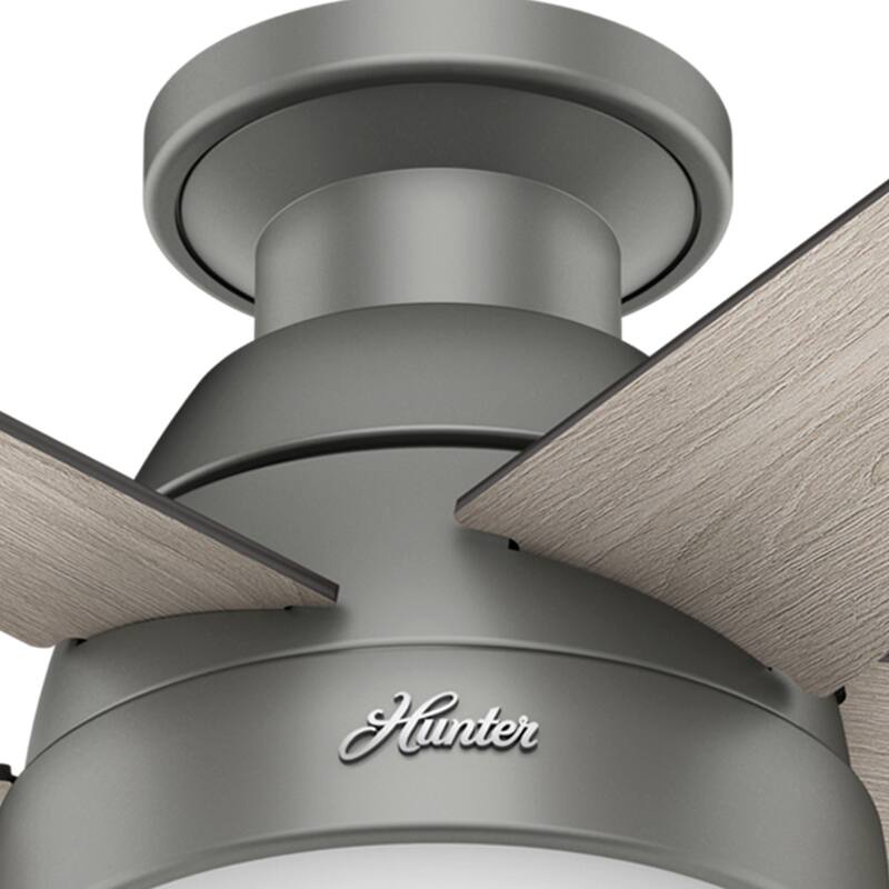 Hunter 46" Anslee Low Profile Ceiling Fan with LED Light Kit and Pull Chain - Silver