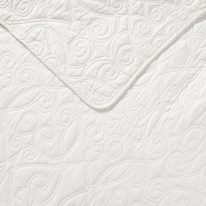Laura Ashley Felicity Cotton Reversible White Quilt Set
