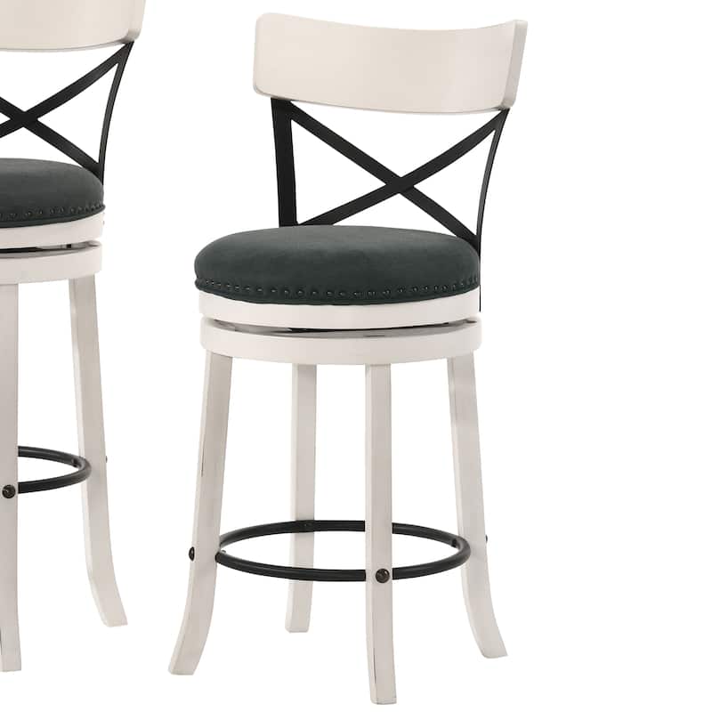 Heidi Modern Farmhouse Swivel Barstools (Set of 2) by Furniture of America
