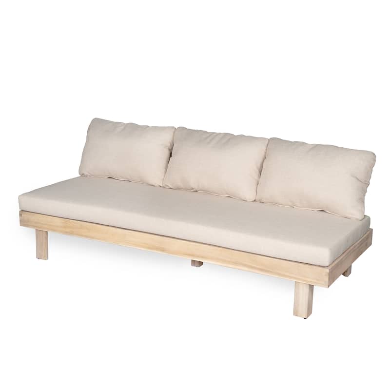Christopher Knight Home - Topia Mid-Century Outdoor Sectional Sofa Set with Coffee Table and Water-Resistant Cushions