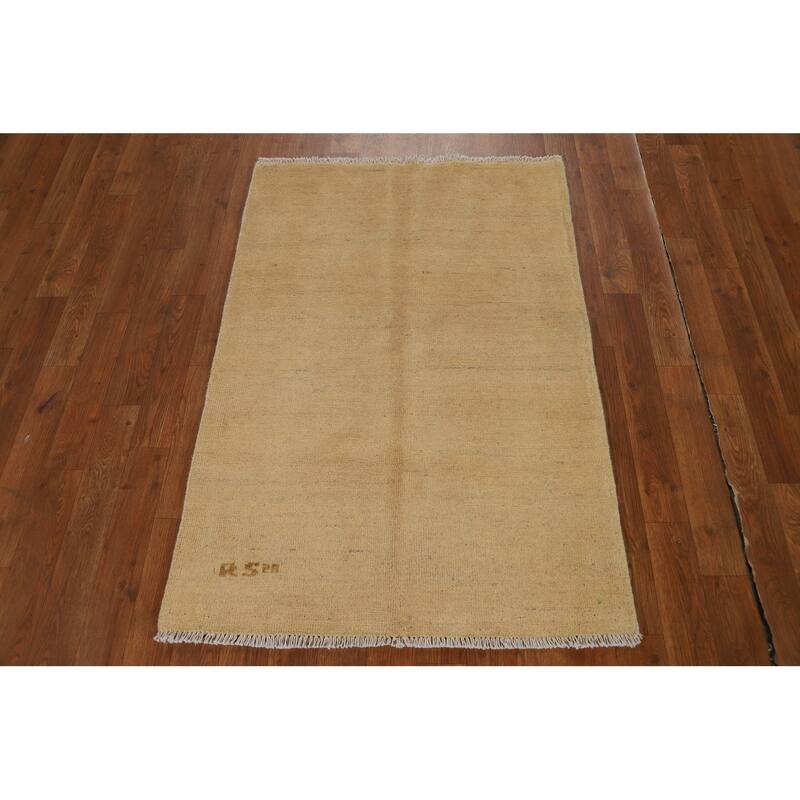 Modern Gabbeh Oriental Rug Hand-Knotted Wool Carpet - 2'8"x 4'0"