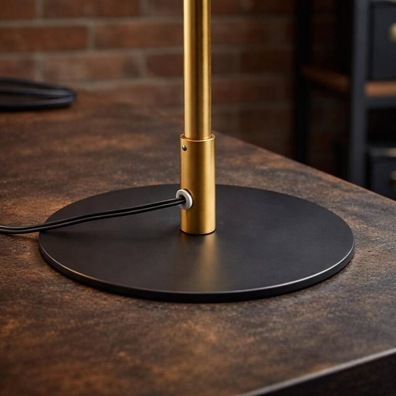 Rali Black LED Table Lamp with Gold Accent